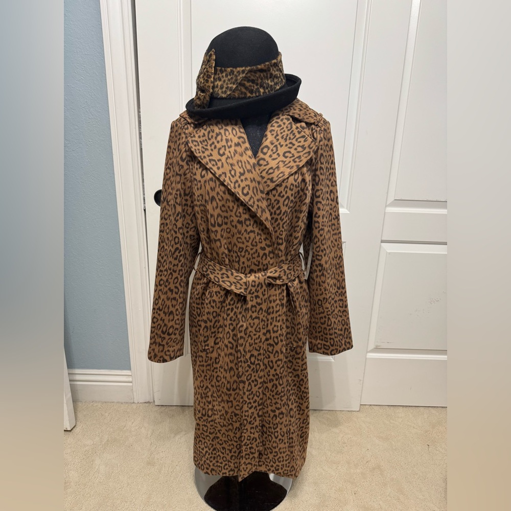 Chico's Brown Leopard Trench Coat